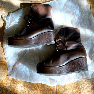 Opening Ceremony Leather Lace-up Ankle Boots